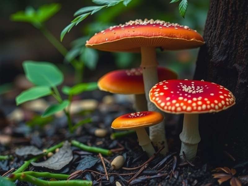 Player crafting a glowing mushroom potion at an alchemy table