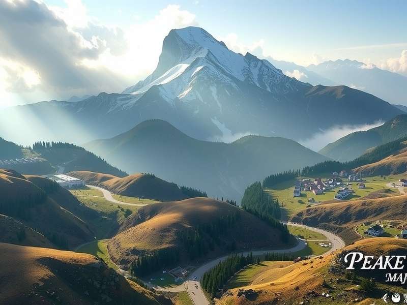 Interactive Peak Game world map showing all seven regions with key landmarks