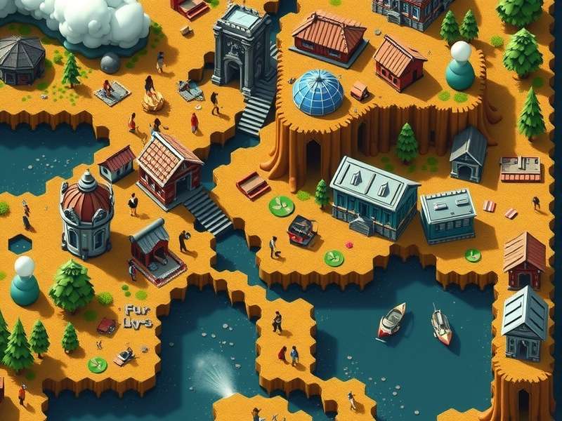 Peak Game procedural map generation visualization showing dynamic terrain