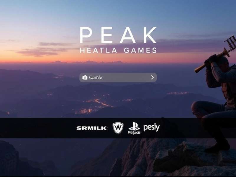 Concept art of Peak Game's mountainous landscape with players climbing