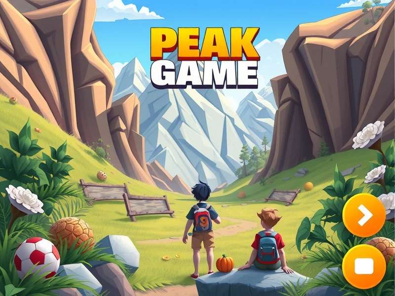 Peak Game gameplay screenshot showing mountain climbing mechanics