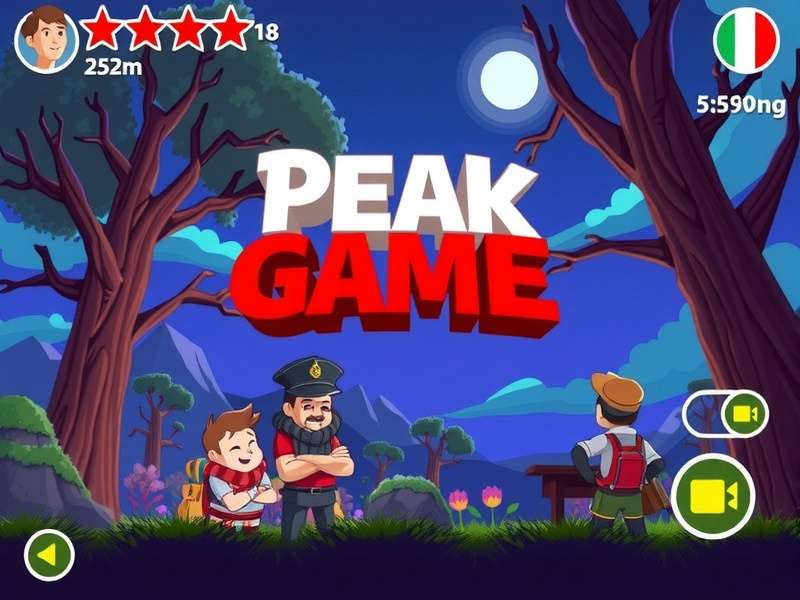 Competitive esports gamers in action playing Peak Game