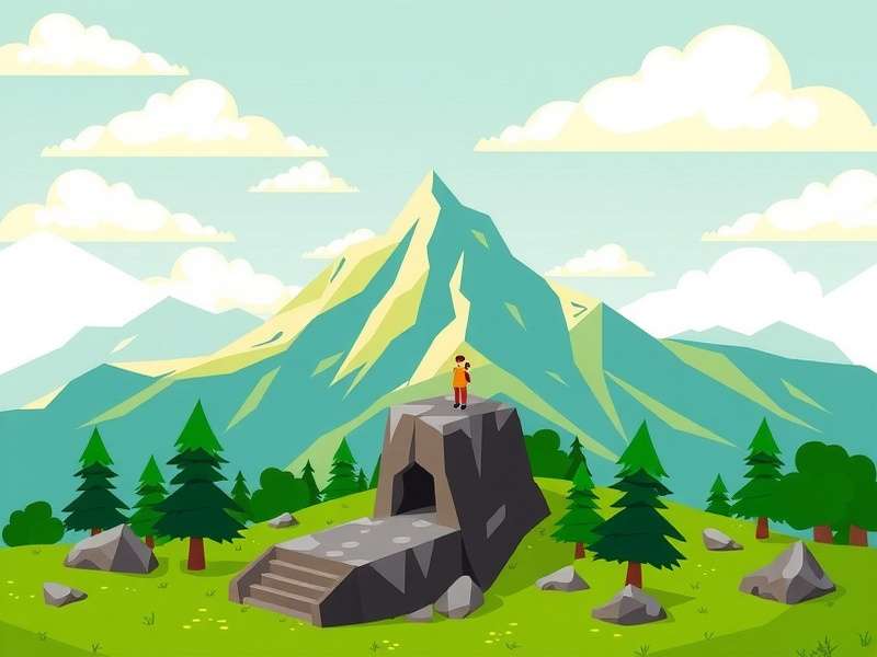 Dramatic sunrise view from a mountain peak in the game Mountain Peak