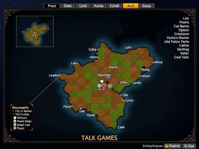 Interactive Peak Game Guide Map showing key zones and resources