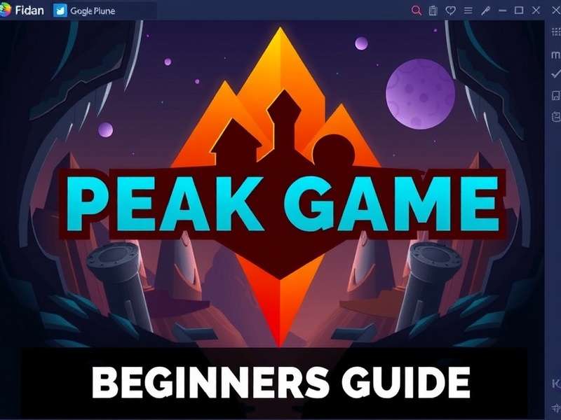 Peak Game mountain climbing gameplay screenshot showing character on snowy peak