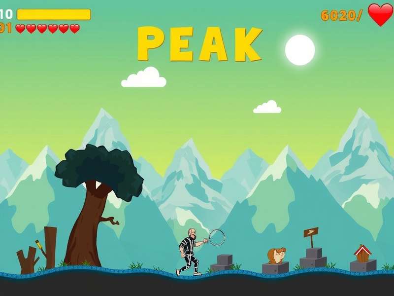 Peak Game gameplay screenshot showing mountain adventure