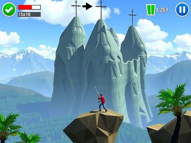 Peak Game gameplay on PC showing mountain climbing