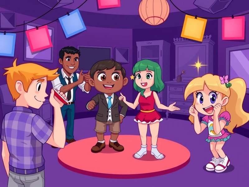 A group of diverse friends enjoying a lively party game night with controllers and laughter.