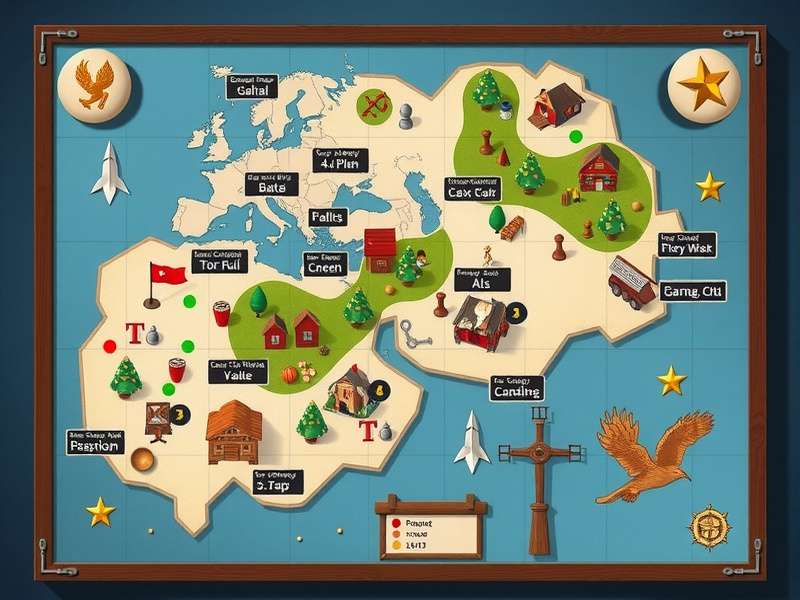 Strategic overview of Peak Game map showing key zones and landmarks