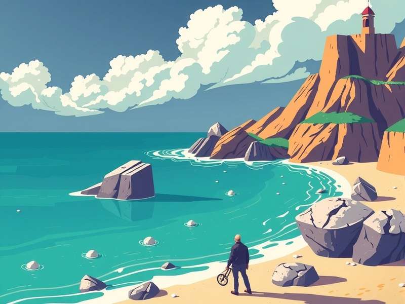 A climber reaching a mountain peak at sunset