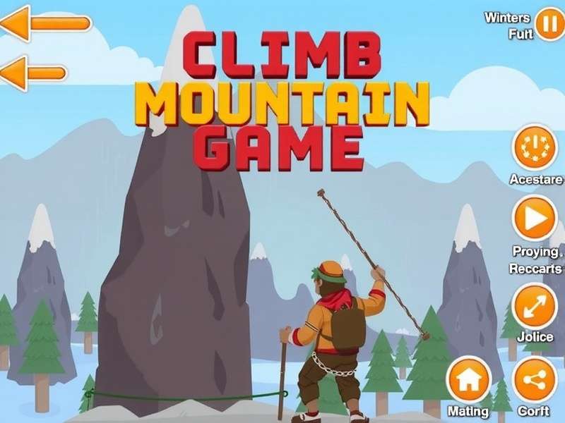 Breathtaking panoramic view from the summit in Climb Mountain Game, showing distant valleys and other peaks