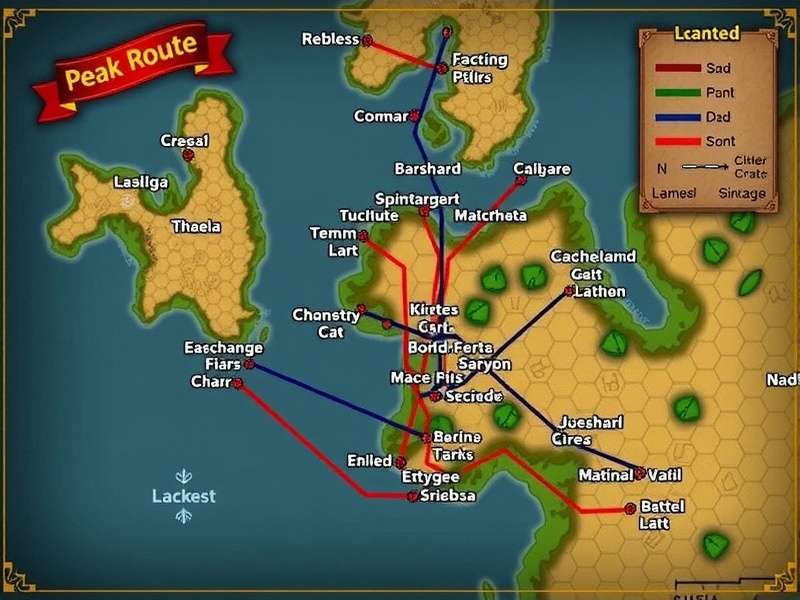 Peak Game Western Gorge route showing dense forest and cliffs