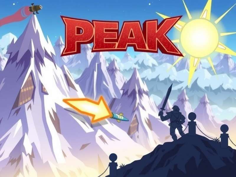 Screenshot of Peak game showing colorful puzzle blocks and interface