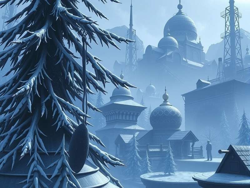 Peak Video Game immersive open-world landscape with cyberpunk and Indian mythology elements