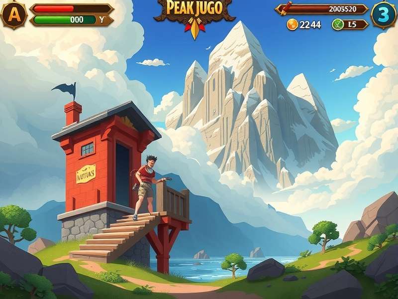 Peak Juego gameplay screenshot showing vibrant landscapes and character exploration