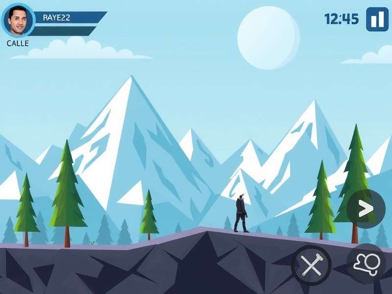 Peak Game mobile gameplay screenshot showing mountain climbing and resource management interface
