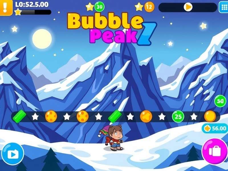 Bubble Peak Game – in-game screenshot showcasing vibrant bubble physics and neon-lit environments