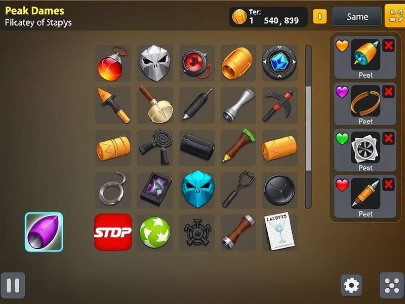 Peak Game All Items – complete collection of weapons, armor, potions and legendary gear displayed on a wooden table